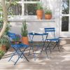 Sr Steel Patio Bistro Set, Folding Outdoor Patio Furniture Sets, 3 Piece Patio Set Of Foldable Patio Table And Chairs