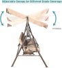 Outdoor 2-Seat Swing With Teapoy Weather Resistant Canopy Powder Coated Steel Frame Patio Swinging Hammock With  Stand And Removable Cushion