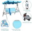 3 Person Patio Swing Seat With Adjustable Canopy For Patio, Garden, Poolside, Balcony