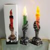 Halloween Led Lights Horror Skull Ghost Holding Candle Lamp Happy Holloween Party Decoration For Home Haunted House Ornaments