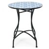 Patio Pool And Garden Lawn Mosaic Floral Pattern Bistro Round Table
