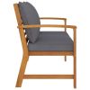 Garden Bench 47.2" With Dark Gray Cushion Solid Acacia Wood