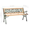 Garden Bench 48" Cast Iron And Solid Firwood