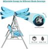 3 Person Patio Swing Seat With Adjustable Canopy For Patio, Garden, Poolside, Balcony