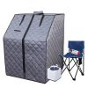 Sojourner Portable Sauna For Home - Steam Sauna Tent;  Personal Sauna - Sauna Heater;  Tent;  Chair;  Remote Included For Home Sauna - Enjoy Your Own