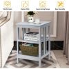 Set Of 2 Multifunctional 3-Tier Nightstand Sofa Side Table With Reinforced Bars And Stable Structure