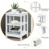 Set Of 2 Multifunctional 3-Tier Nightstand Sofa Side Table With Reinforced Bars And Stable Structure