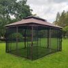 13X10Ft Outdoor Patio Gazebo Canopy Tent With Ventilated Double Roof And Mosquito Net (Detachable Mesh Screen On All Sides), Suitable For Lawn, Garden