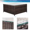 Backyard Patio Garden Pe Rattan Sectional  Corner Sofa Furniture Set 7 Pieces