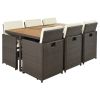 Backyard Garden Pe Wicker For 8 People Dining Table Set