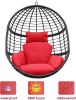 Hanging Chair, Indoor Outdoor Hanging Egg Chair With Stand, Durable Wicker Porch Swing Hammock Chair Sets, Heavy Duty Uv Protective Frame And Waterpro