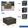 Outdoor Garden Patio Furniture 6-Piece Brown Pe Rattan Wicker Sectional  Cushioned Sofa Sets