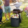 Patio Rattan Cool Bar 12 Gallon 4-In-1 Cocktail Table Side Table