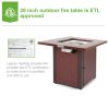 28In Outdoor Propane Fire Pit Table 50,000 Btu Silver Square Gas Fire Pit Table