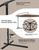 12 Ft Outdoor Patio Umbrella Pool Beach Umbrella For Garden Backyard, Champagne