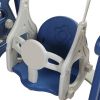 Children Slide Swing Set, 3-In-1 Combination Activity Center Freestanding Slides Playset For Kids Indoor Toddler Climbing Stairs Toy With Basketball H