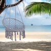 Hammock Chair Macrame Swing Max 330 Lbs Hanging Cotton Rope Hammock Swing Chair For Indoor And Outdoor