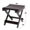 Folding Bamboo Step Stool For Shower, Leg Shaving And Foot Rest, Fully Assembled Wooden Spa Bath Chair For Adults Kids Disabled Women Elderly