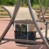 3 Person Patio Swing Chair With Storage Pocket Bag Weather Resistant Canopy Heavy Duty Steel Frame Hanging Glider Seating For Outdoor,Balcony,Garden,