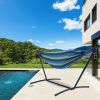 112" Large Size Double Classic Hammock With Stand For 2 Person- Indoor Or Outdoor Use-With Carrying Pouch-Powder-Coated Steel Frame - Durable 450 Poun