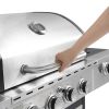 4-Burner Propane Gas Grill With Side Burner, Stainless Steel, Cabinet For Bbq (Only For Pickup)