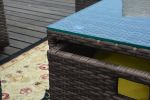 Direct Wicker Aluminum 5-Piece Outdoor Pe Rattan Wicker Sofa Rattan Patio Garden Furniture ,Gray