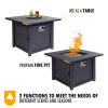 50,000 Btu Square 28 Inch/30Inch  Outdoor Gas Fire Pit Tablegas Firepits With Lava Rocks & Water-Proof Cover Xh