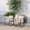 3 Pieces Patio Set Outdoor Patio Furniture Sets Modern Rocking Chair Furniture Sets Clearance Cushioned Chairs Conversation Sets With Coffee Table For