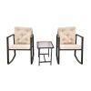 3 Pieces Patio Set Outdoor Patio Furniture Sets Modern Rocking Chair Furniture Sets Clearance Cushioned Chairs Conversation Sets With Coffee Table For