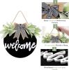 Welcome Wreath Sign For Front Door Porch Decor Farmhouse Front Door Wreath Rustic Style - Round Hanging Spring Summer Christmas Decoration For Home In