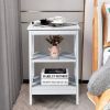 Set Of 2 Multifunctional 3-Tier Nightstand Sofa Side Table With Reinforced Bars And Stable Structure