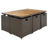 Backyard Garden Pe Wicker For 8 People Dining Table Set