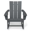 Rocking Adirondack Chairs Patio Rocker All-Weather Resistant, Hdpe Plastic Resin Outdoor Lounge Furniture,Lawn Chairs For Campfire, Fire Pit, Garden,