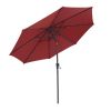 Backyard Patio Pool 9Ft Tilt And Crank Outdoor Umbrella With Solar Powered Led Lighted