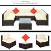 Backyard Patio Garden Pe Rattan Sectional  Corner Sofa Furniture Set 7 Pieces