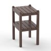 Double Outdoor Side Table, Rectangular Patio Side Table 14.2' X 18.5' X 22.6' In Hdpe, Weather Resistant And Waterproof For Camping, Picnic, Cookouts,