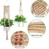 Macrame Plant Hangers With Hooks Hemp Rope Braided Hanging Planter Baskets