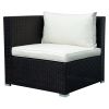 Patio Furniture Sets, 8-Piece Patio Wicker Corner Sofa With Cushions, Ottoman And Coffee Table