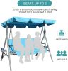 Outdoor 2-Seat Swing With Teapoy Weather Resistant Canopy Powder Coated Steel Frame Patio Swinging Hammock With  Stand And Removable Cushion
