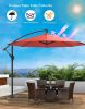 12 Ft Outdoor Patio Umbrella Pool Beach Umbrella For Garden Backyard, Champagne