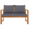 Garden Bench 47.2" With Dark Gray Cushion Solid Acacia Wood