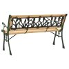 Garden Bench 48" Cast Iron And Solid Firwood