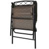Garden Furniture Outdoor Patio Bistro 3 Pieces Set Of Round Table And Folding Chairs