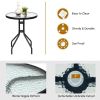 Garden Furniture Outdoor Patio Bistro 3 Pieces Set Of Round Table And Folding Chairs