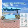 3 Person Patio Swing Seat With Adjustable Canopy For Patio, Garden, Poolside, Balcony