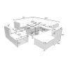 9 Piece Rattan Sectional Seating Group With Cushions And Ottoman, Patio Furniture Sets, Outdoor Wicker Sectional