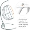 Indoor Outdoor Hanging Egg Swing Chair With Cushion And C Stand;  Egg Shaped Hanging Swing Chair;  Egg-Shaped Hammock Swing Chair Single Seat