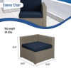 Outdoor Garden Patio Furniture 5-Piece Brown Pe Rattan Wicker Sectional Cushioned Sofa Sets