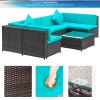 Backyard Patio Garden Pe Rattan Sectional  Corner Sofa Furniture Set 7 Pieces