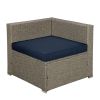 Outdoor Garden Patio Furniture 6-Piece Brown Pe Rattan Wicker Sectional  Cushioned Sofa Sets